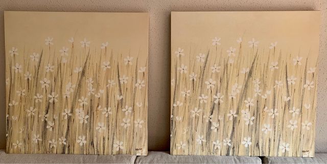 Dos cuadros iguales de 90x90 de Ikea.