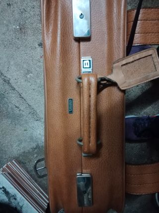 MALETA VINTAGE DE CUERO MARRON