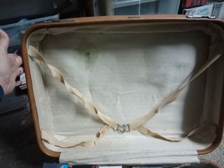 MALETA VINTAGE DE CUERO MARRON