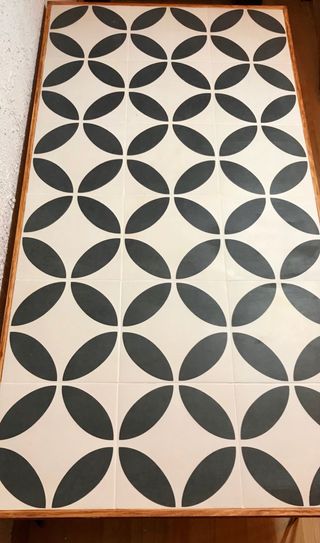 MESA DE CENTRO DE AZULEJOS Y MADERA HECHA A MANO