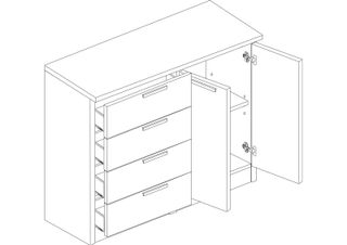 COMODA CAJONES + PUERTAS BLANCO