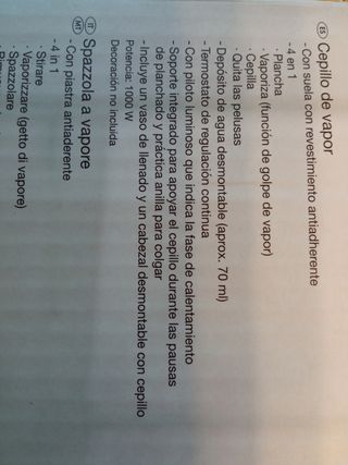 Plancha cepillo eléctrico, de vapor, de 1000W