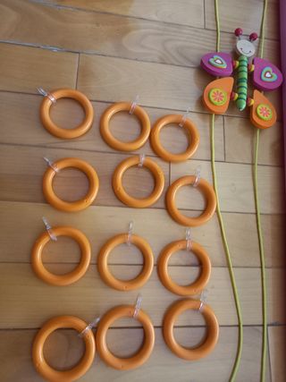 Cortina naranja + accesorios