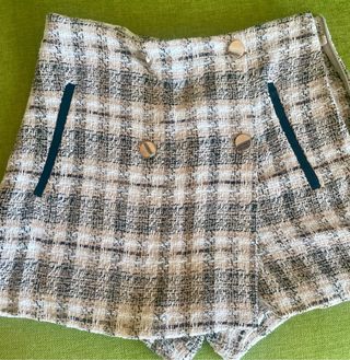 Falda pantalón tweed Zara