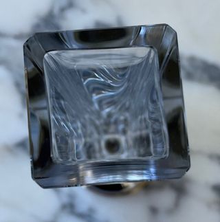 Jarrón cristal con pie de plata