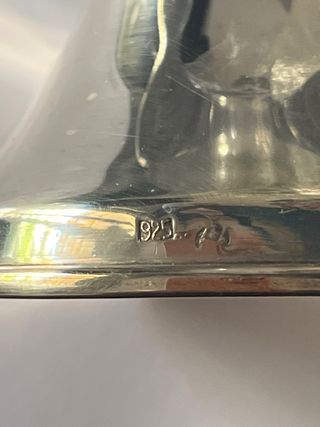 Jarrón cristal con pie de plata