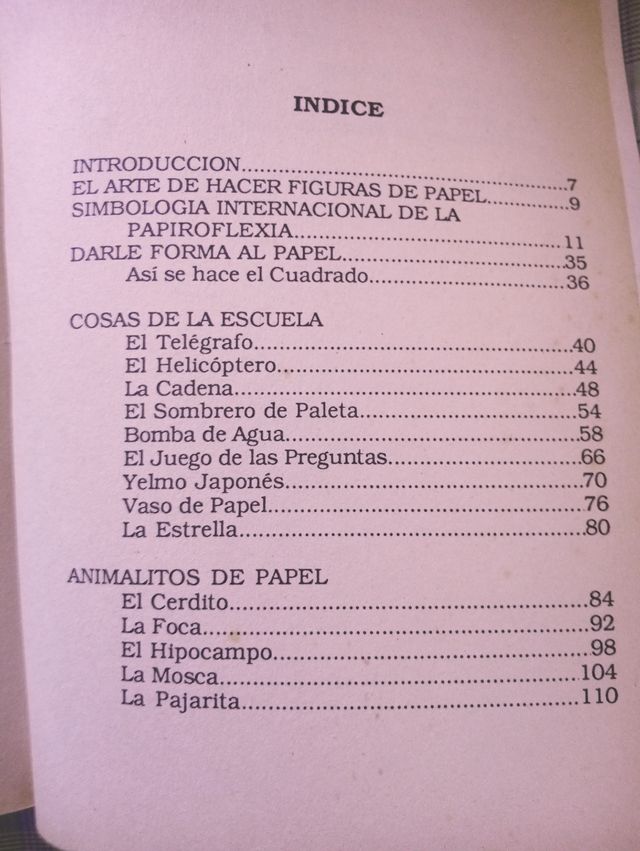 Papiroflexia. Origami.