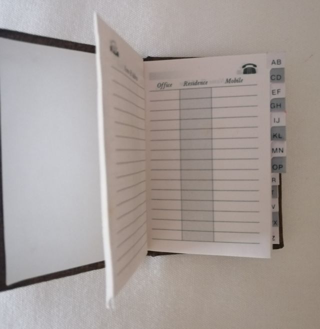 rubrica telefonica  tascabile da borsa, decorata