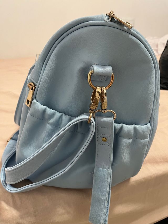 Bolso carrito bebé color celeste 