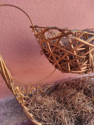 cesta mimbre dos alturas.