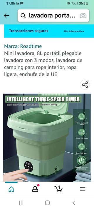 lavadoras plegable portatil .precio en Amazon 51 e