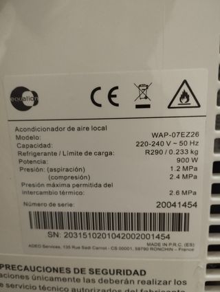 Aire acondicionado portátil 