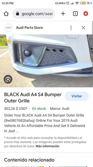 REJILLA PARACHOQUES AUDI B9 S4 S-line