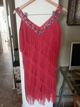 Vestido rojo de baile/salsa/teatro/flapper/años 20