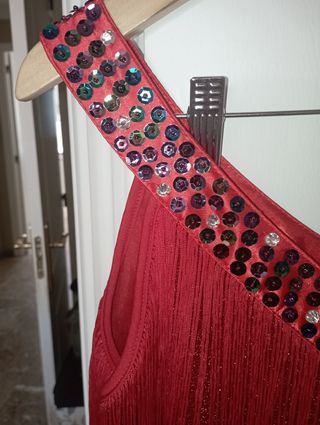 Vestido rojo de baile/salsa/teatro/flapper/años 20