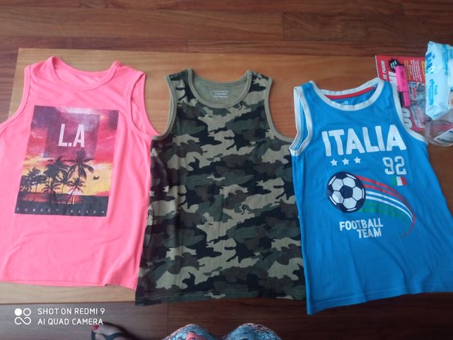 camisetas tirantes T:9-10  pack de 3