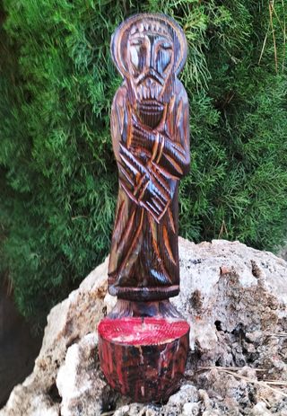 ANTIGUA TALLA RELIGIOSA SOBRE MADERA