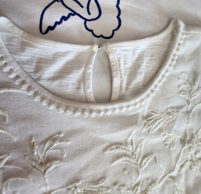 Blusa con pedrería y bordado