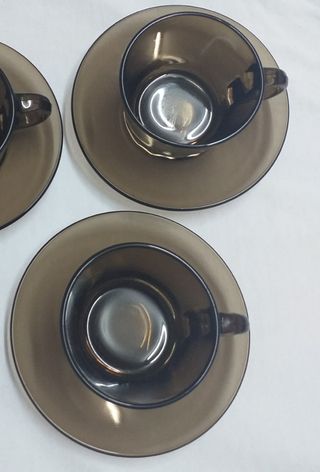 TAZAS DE CAFÉ DE CRISTAL ANTIGUAS VERECO