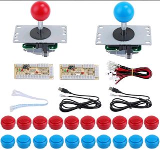 Joysticks y Botones Arcade en kit 2 players
