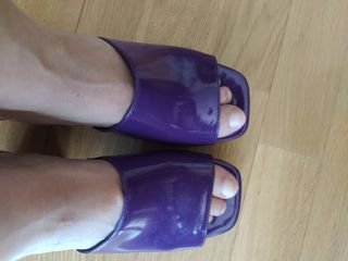 Zapatos mule tacón charol talla 36