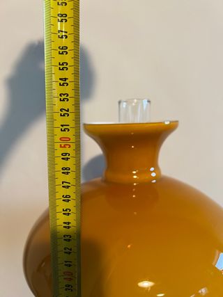 Lámpara de opalina porcelana madera y cristal