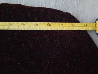 Jersey mujer elástico negro con brillos burdeos