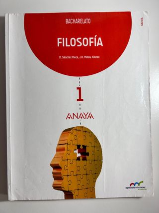Libro de texto de filosofía 1º bachiller, Anaya. 