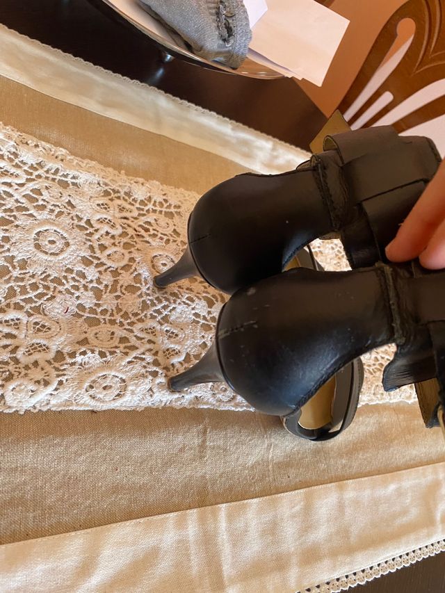 Sandalias de tacón piel