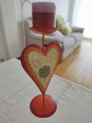 Portavelas corazón decorativo velas candelabro