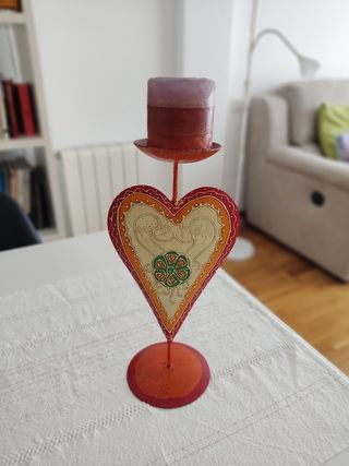 Portavelas corazón decorativo velas candelabro