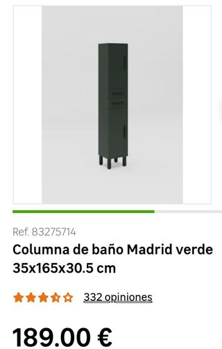 Columna baño verde