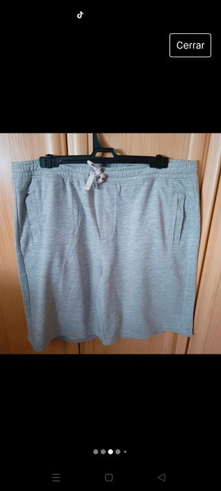 Pantalón corto hombre bermuda gris talla L 