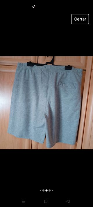 Pantalón corto hombre bermuda gris talla L 