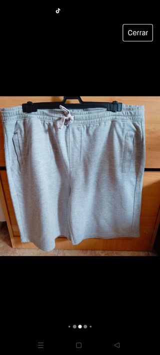 Pantalón corto hombre bermuda gris talla L 