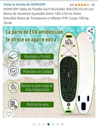 Tabla de pádel surf hinchable