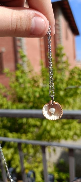 OFFERTA🐚Collana inox conchiglia e perla🐚