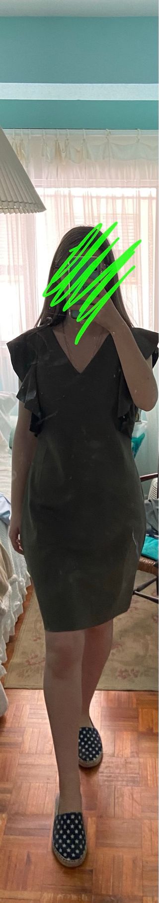 Vestido verde de ante