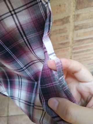 Camisa cuadros morada Stradivarius M
