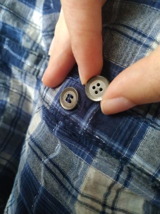 Camisa cuadros azul Bershka S