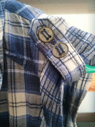 Camisa cuadros azul Bershka S