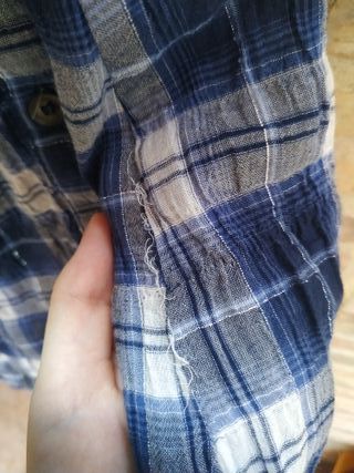 Camisa cuadros azul Bershka S