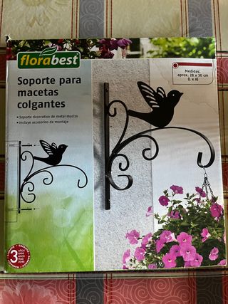 Soporte forja macetas colgantes 