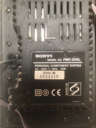 Equipo de música SONY