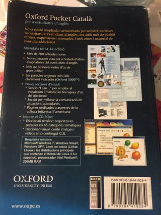 Diccionario de inglés catalan Oxford