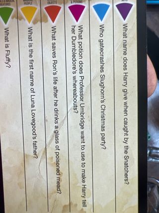 Tarjetas trivial en inglés EDICIÓN HARRY POTTER