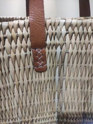 Bolso Mimbre y Piel Artesanal