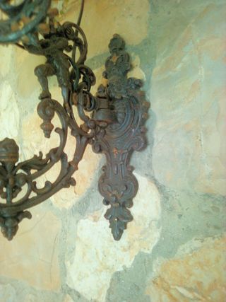 Antiguo aplique pared quinqué petróleo lampara