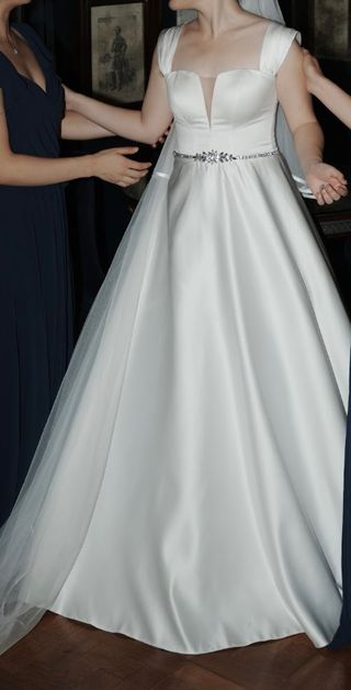 Vestido novia micado+velo+cancán