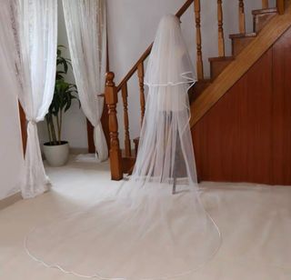 Vestido novia micado+velo+cancán